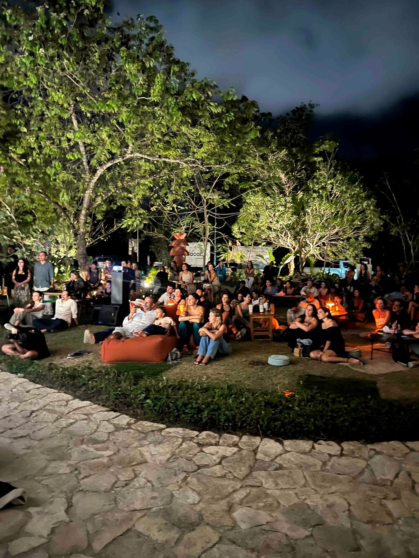 Outdoor evening event at TAC, Tulum